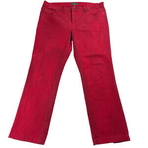 Vintage LRL Pants Womens Size 16 Red Lauren Jeans Co Ralph Lauren Retro Y2K 90s!